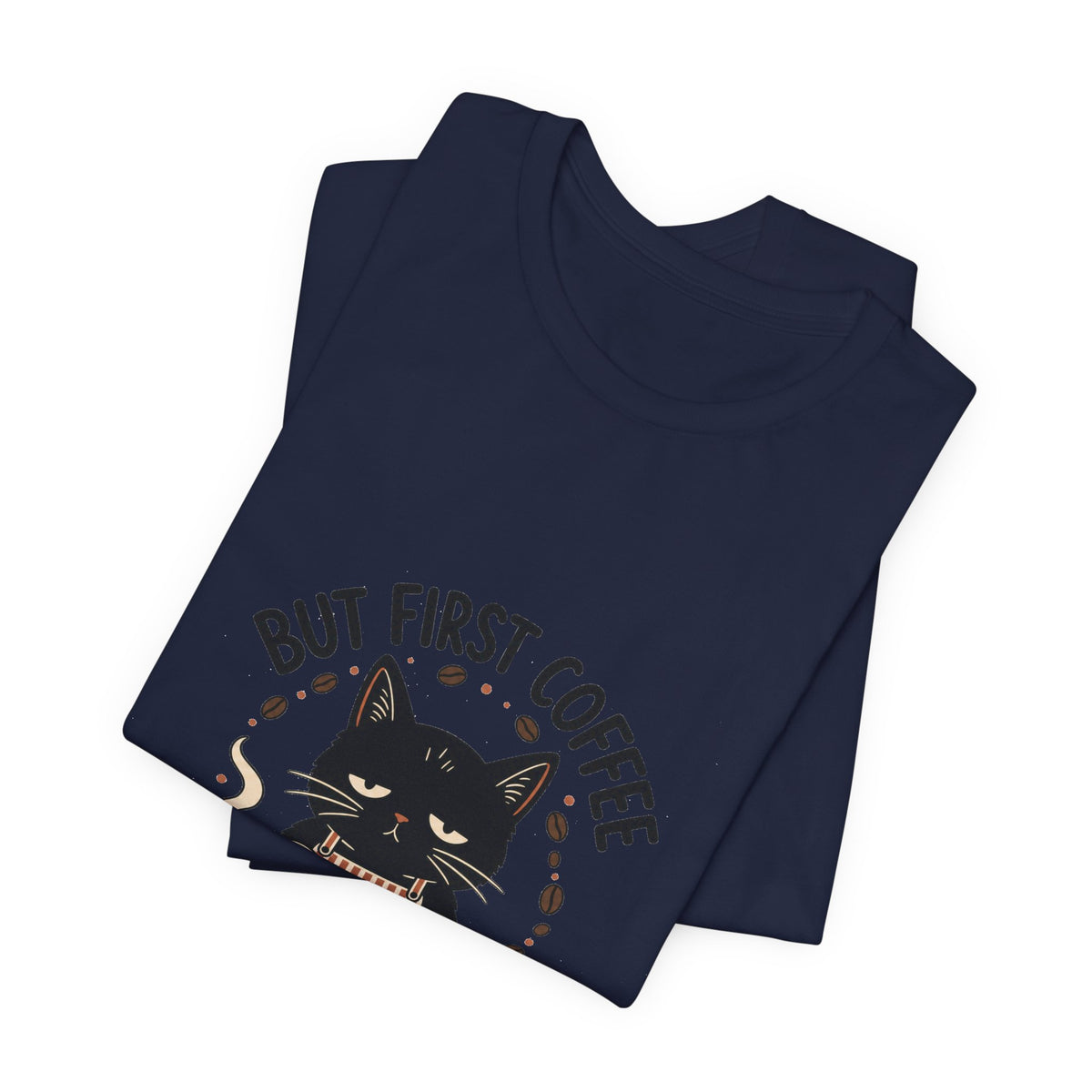 But First Coffee black cat barista shirt