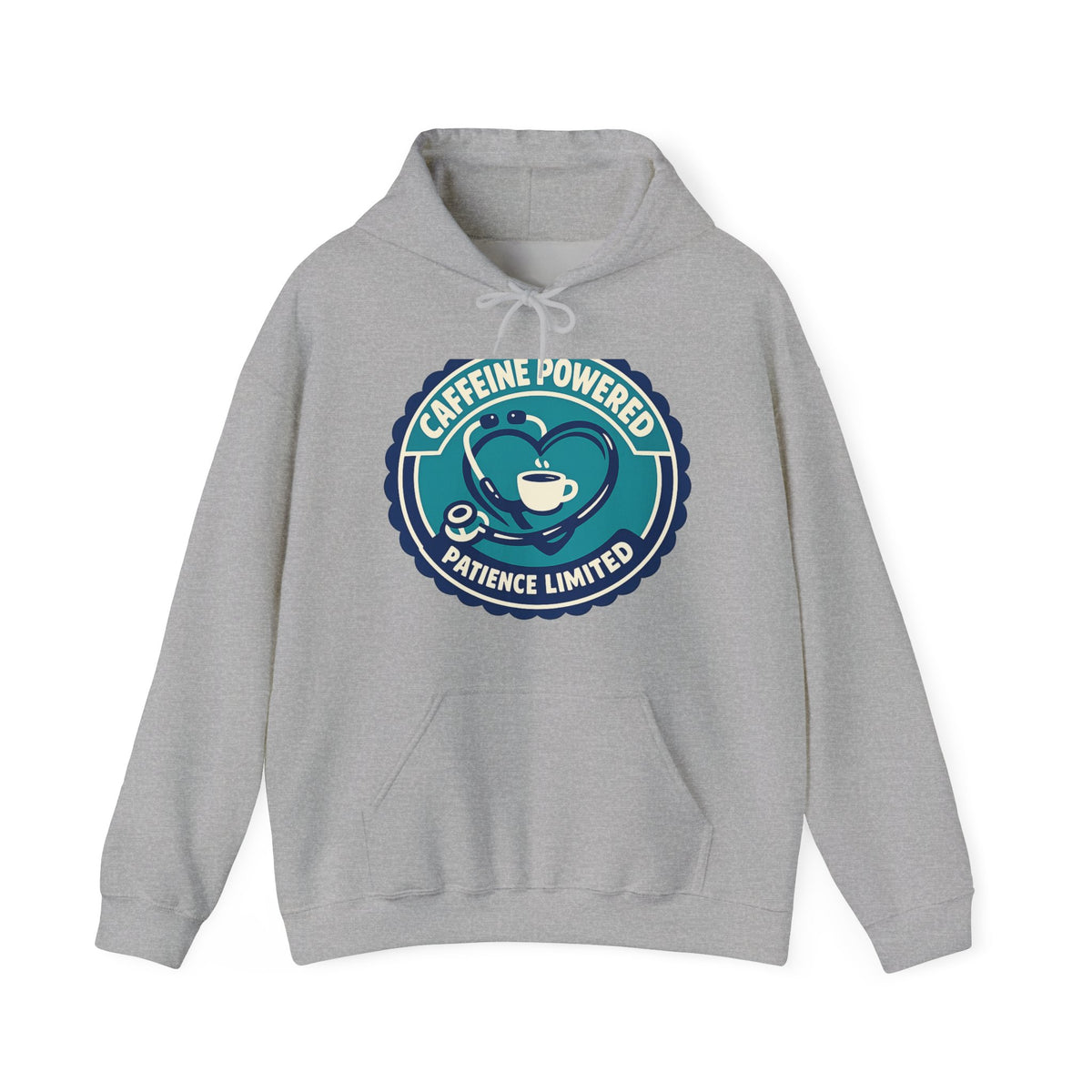 Caffeine Powered Patience Hoodie – Funny Nurse Coffee Gift