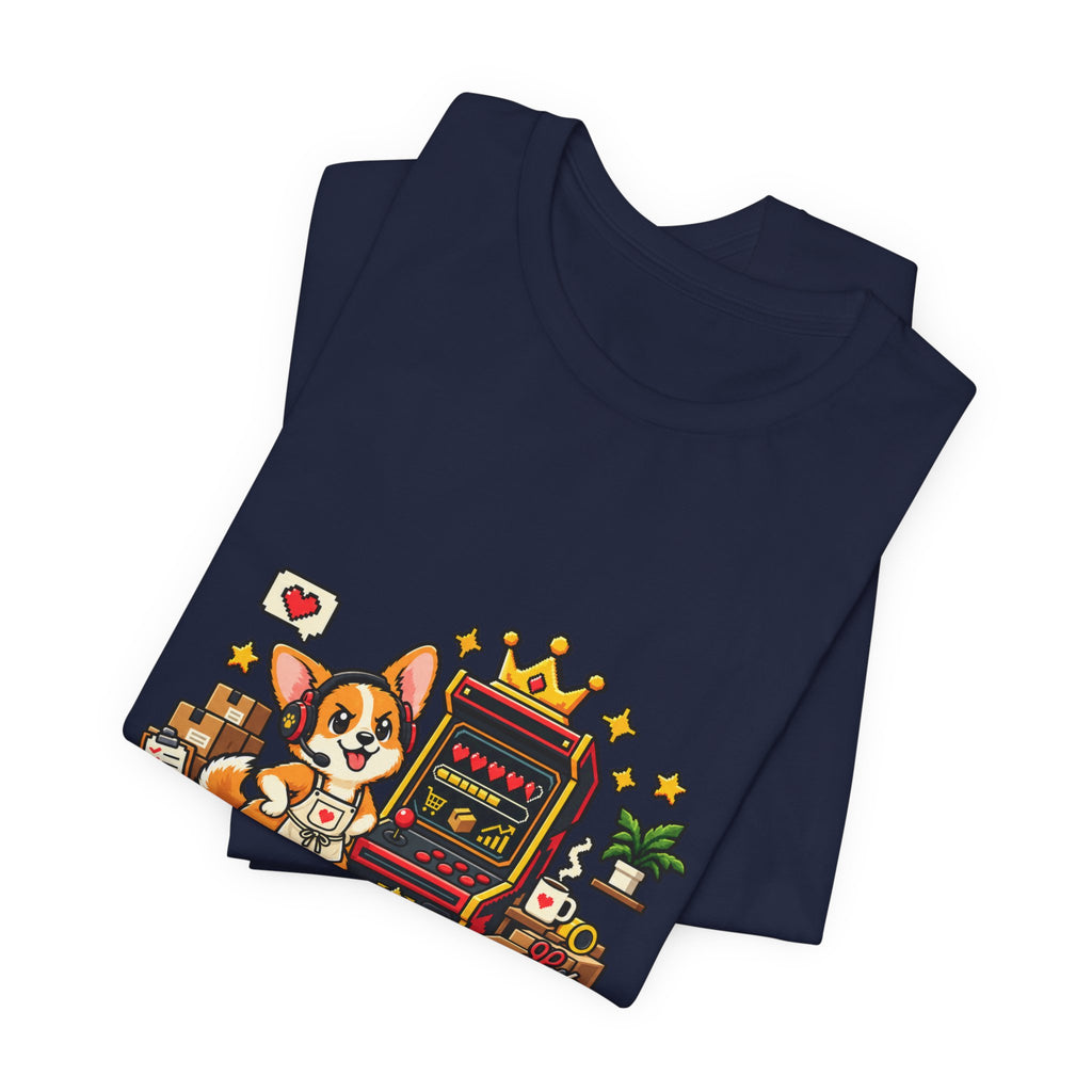 Boss level unlocked corgi shop owner shirt