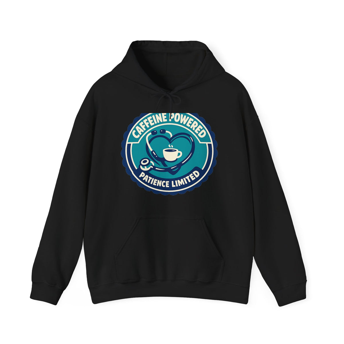 Caffeine Powered Patience Hoodie – Funny Nurse Coffee Gift