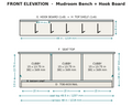 Front elevation dimensioned diagram