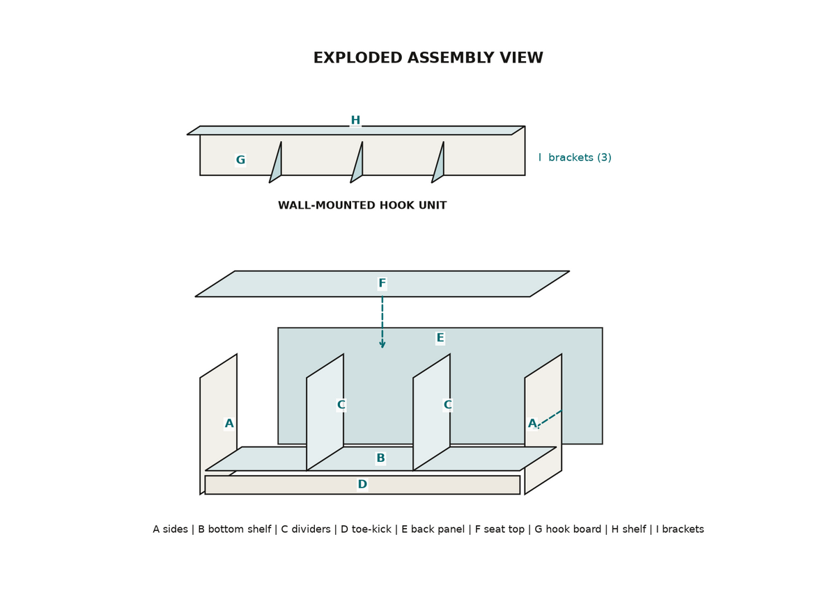 Exploded assembly view