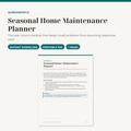 Seasonal Home Maintenance Planner printable PDF — cover and page preview